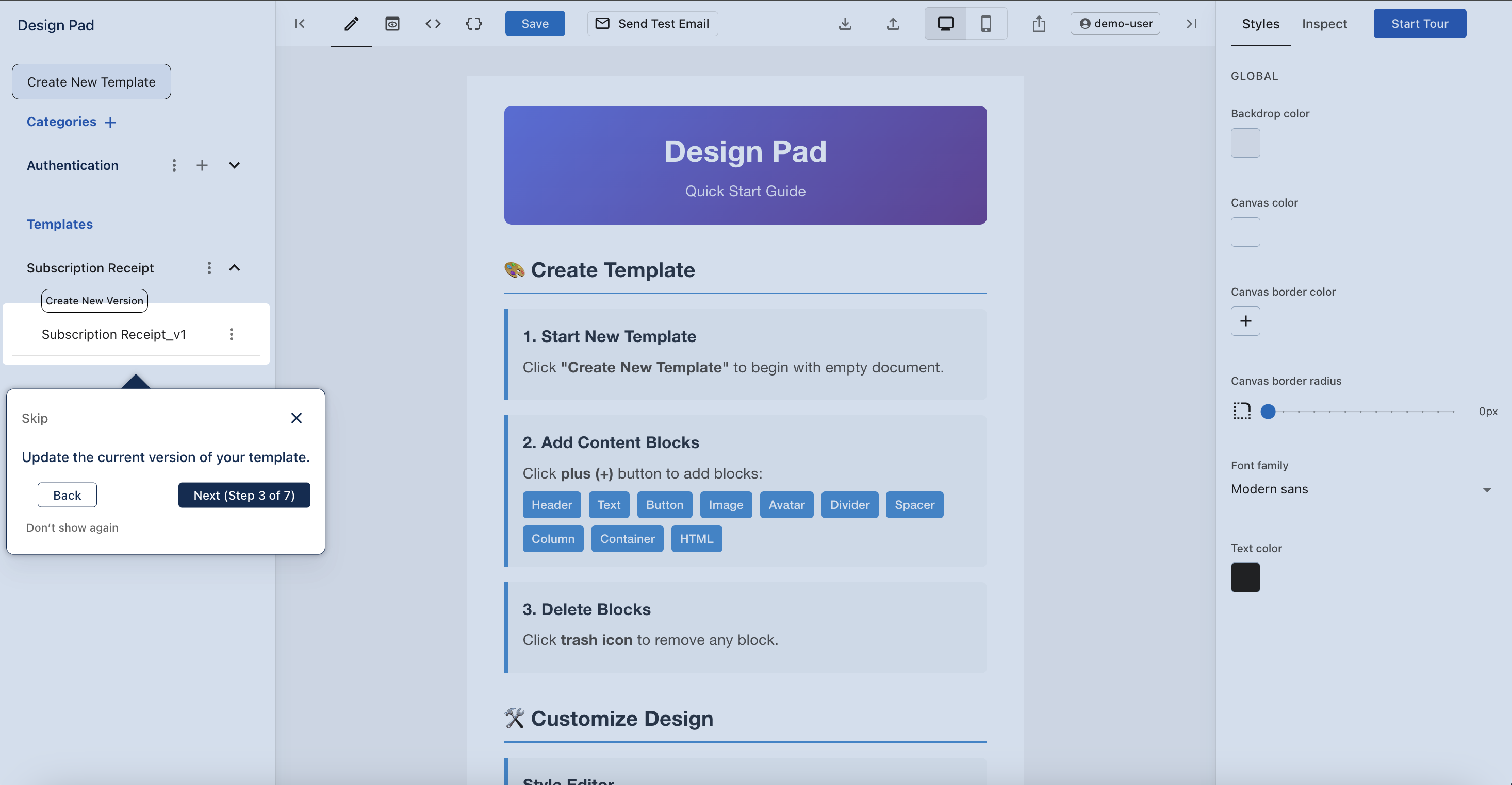 Design Pad - Template Builder